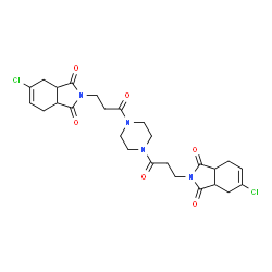 ChemSpider 2D Image | 2,2'-[1,4-Piperazinediylbis(3-oxo-3,1-propanediyl)]bis(5-chloro-3a,4,7,7a-tetrahydro-1H-isoindole-1,3(2H)-dione) | C26H30Cl2N4O6
