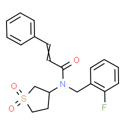 ChemSpider 2D Image | N-(1,1-Dioxidotetrahydro-3-thiophenyl)-N-(2-fluorobenzyl)-3-phenylacrylamide | C20H20FNO3S