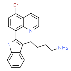 ChemSpider 2D Image | 4-[2-(5-Bromo-8-quinolinyl)-1H-indol-3-yl]-1-butanamine | C21H20BrN3