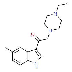 ChemSpider 2D Image | 2-(4-Ethyl-1-piperazinyl)-1-(5-methyl-1H-indol-3-yl)ethanone | C17H23N3O