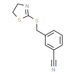 ChemSpider 2D Image | 3-[(4,5-Dihydro-1,3-thiazol-2-ylsulfanyl)methyl]benzonitrile | C11H10N2S2