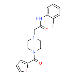ChemSpider 2D Image | N-(2-Fluorophenyl)-2-[4-(2-furoyl)-1-piperazinyl]acetamide | C17H18FN3O3