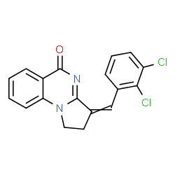 ChemSpider 2D Image | 3-(2,3-Dichlorobenzylidene)-2,3-dihydropyrrolo[1,2-a]quinazolin-5(1H)-one | C18H12Cl2N2O