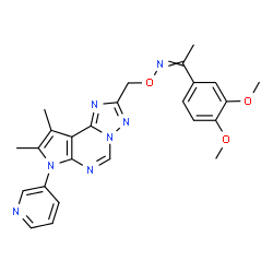 ChemSpider 2D Image | 1-(3,4-Dimethoxyphenyl)-N-{[8,9-dimethyl-7-(3-pyridinyl)-7H-pyrrolo[3,2-e][1,2,4]triazolo[1,5-c]pyrimidin-2-yl]methoxy}ethanimine | C25H25N7O3
