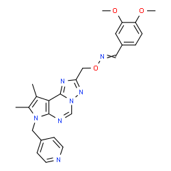 ChemSpider 2D Image | 1-(3,4-Dimethoxyphenyl)-N-{[8,9-dimethyl-7-(4-pyridinylmethyl)-7H-pyrrolo[3,2-e][1,2,4]triazolo[1,5-c]pyrimidin-2-yl]methoxy}methanimine | C25H25N7O3