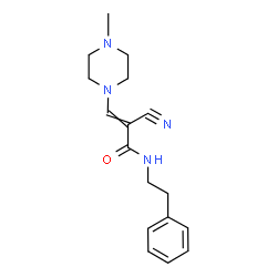 ChemSpider 2D Image | 2-Cyano-3-(4-methyl-1-piperazinyl)-N-(2-phenylethyl)acrylamide | C17H22N4O