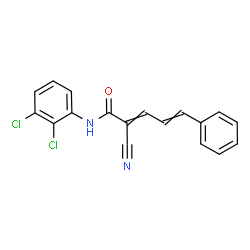 ChemSpider 2D Image | 2-cyano-N-(2,3-dichlorophenyl)-5-phenyl-2,4-pentadienamide | C18H12Cl2N2O