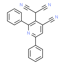 ChemSpider 2D Image | (4-Cyano-2,6-diphenyl-3-pyridinyl)malononitrile | C21H12N4