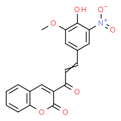 ChemSpider 2D Image | 3-[3-(4-Hydroxy-3-methoxy-5-nitrophenyl)acryloyl]-2H-chromen-2-one | C19H13NO7