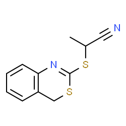 ChemSpider 2D Image | 2-(4H-3,1-Benzothiazin-2-ylsulfanyl)propanenitrile | C11H10N2S2