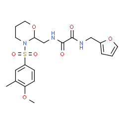 ChemSpider 2D Image | N-(2-Furylmethyl)-N'-({3-[(4-methoxy-3-methylphenyl)sulfonyl]-1,3-oxazinan-2-yl}methyl)ethanediamide | C20H25N3O7S