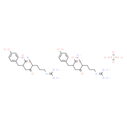 ChemSpider 2D Image | 5-Amino-8-[(diaminomethylene)amino]-2-(4-hydroxybenzyl)-4-oxooctanoic acid sulfate (2:1) | C32H50N8O12S