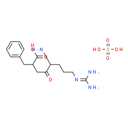 ChemSpider 2D Image | 5-Amino-2-benzyl-8-[(diaminomethylene)amino]-4-oxooctanoic acid sulfate (1:1) | C16H26N4O7S