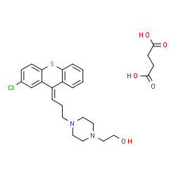 ChemSpider 2D Image | Succinic acid - 2-{4-[(3E)-3-(2-chloro-9H-thioxanthen-9-ylidene)propyl]-1-piperazinyl}ethanol (1:1) | C26H31ClN2O5S