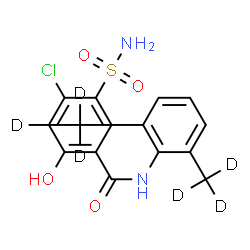 ChemSpider 2D Image | N-{2,6-Bis[(~2~H_3_)methyl]phenyl}-4-chloro-2-hydroxy-5-sulfamoylbenzamide | C15H9D6ClN2O4S