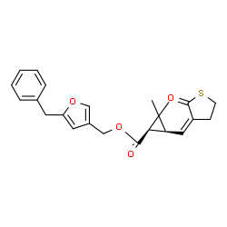 ChemSpider 2D Image | (5-Benzyl-3-furyl)methyl (1R,3S)-2,2-dimethyl-3-[(Z)-(2-oxodihydro-3(2H)-thiophenylidene)methyl]cyclopropanecarboxylate | C23H24O4S
