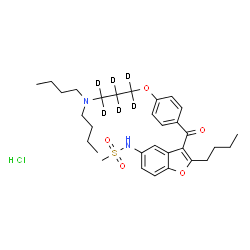 ChemSpider 2D Image | Dronedarone-d6 (hydrochloride) | C31H39D6ClN2O5S