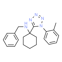 ChemSpider 2D Image | N-Benzyl-1-[1-(2-methylphenyl)-1H-tetrazol-5-yl]cyclohexanamine | C21H25N5