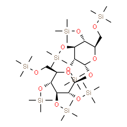 ChemSpider 2D Image | 2,3,4,6-Tetrakis-O-(trimethylsilyl)-beta-D-glucopyranosyl 2,3,4,6-tetrakis-O-(trimethylsilyl)-alpha-D-glucopyranoside | C36H86O11Si8