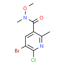 ChemSpider 2D Image | 5-Bromo-6-chloro-N-methoxy-N,2-dimethylnicotinamide | C9H10BrClN2O2