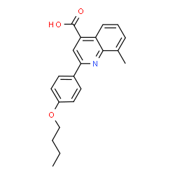 ChemSpider 2D Image | 2-(4-Butoxyphenyl)-8-methyl-4-quinolinecarboxylic acid | C21H21NO3