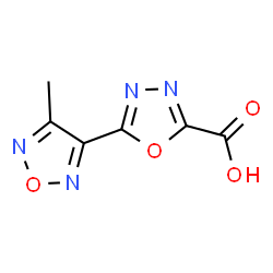 ChemSpider 2D Image | 5-(4-Methyl-1,2,5-oxadiazol-3-yl)-1,3,4-oxadiazole-2-carboxylic acid | C6H4N4O4