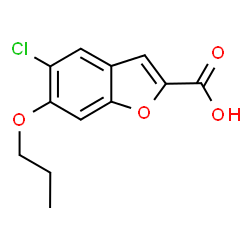 ChemSpider 2D Image | 5-Chloro-6-propoxy-1-benzofuran-2-carboxylic acid | C12H11ClO4