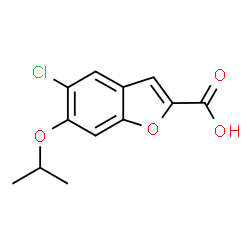 ChemSpider 2D Image | 5-Chloro-6-isopropoxy-1-benzofuran-2-carboxylic acid | C12H11ClO4