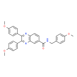 ChemSpider 2D Image | N-(4-Methoxybenzyl)-2,3-bis(4-methoxyphenyl)-6-quinoxalinecarboxamide | C31H27N3O4