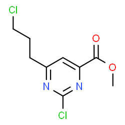 ChemSpider 2D Image | Methyl 2-chloro-6-(3-chloropropyl)-4-pyrimidinecarboxylate | C9H10Cl2N2O2