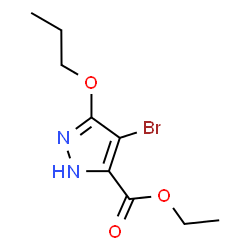 ChemSpider 2D Image | Ethyl 4-bromo-3-propoxy-1H-pyrazole-5-carboxylate | C9H13BrN2O3