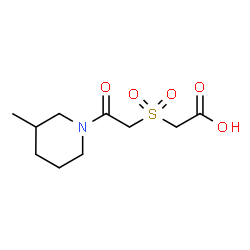 ChemSpider 2D Image | {[2-(3-Methyl-1-piperidinyl)-2-oxoethyl]sulfonyl}acetic acid | C10H17NO5S