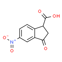 ChemSpider 2D Image | 5-Nitro-3-oxo-1-indanecarboxylic acid | C10H7NO5