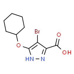 ChemSpider 2D Image | 4-Bromo-5-(cyclohexyloxy)-1H-pyrazole-3-carboxylic acid | C10H13BrN2O3