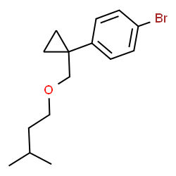 ChemSpider 2D Image | 1-Bromo-4-{1-[(3-methylbutoxy)methyl]cyclopropyl}benzene | C15H21BrO