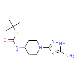 ChemSpider 2D Image | 2-Methyl-2-propanyl [1-(5-amino-1H-1,2,4-triazol-3-yl)-4-piperidinyl]carbamate | C12H22N6O2