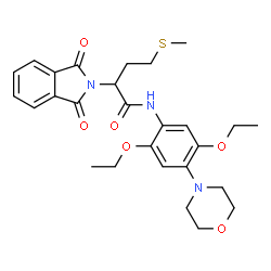 ChemSpider 2D Image | N-[2,5-Diethoxy-4-(4-morpholinyl)phenyl]-2-(1,3-dioxo-1,3-dihydro-2H-isoindol-2-yl)-4-(methylsulfanyl)butanamide | C27H33N3O6S