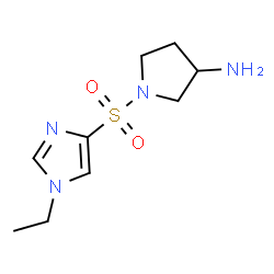 ChemSpider 2D Image | 1-[(1-Ethyl-1H-imidazol-4-yl)sulfonyl]-3-pyrrolidinamine | C9H16N4O2S