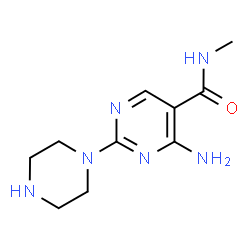 ChemSpider 2D Image | 4-Amino-N-methyl-2-(1-piperazinyl)-5-pyrimidinecarboxamide | C10H16N6O