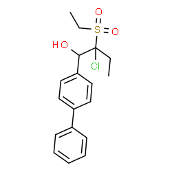 ChemSpider 2D Image | 1-(4-Biphenylyl)-2-chloro-2-(ethylsulfonyl)-1-butanol | C18H21ClO3S