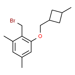 ChemSpider 2D Image | 2-(Bromomethyl)-1,5-dimethyl-3-[(3-methylcyclobutyl)methoxy]benzene | C15H21BrO