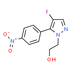 ChemSpider 2D Image | 2-[4-Iodo-5-(4-nitrophenyl)-1H-pyrazol-1-yl]ethanol | C11H10IN3O3