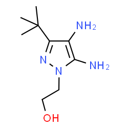 ChemSpider 2D Image | 2-[4,5-Diamino-3-(2-methyl-2-propanyl)-1H-pyrazol-1-yl]ethanol | C9H18N4O