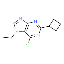 ChemSpider 2D Image | 6-Chloro-2-cyclobutyl-7-ethyl-7H-purine | C11H13ClN4