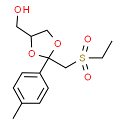 ChemSpider 2D Image | {2-[(Ethylsulfonyl)methyl]-2-(4-methylphenyl)-1,3-dioxolan-4-yl}methanol | C14H20O5S