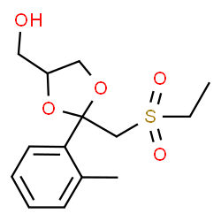 ChemSpider 2D Image | {2-[(Ethylsulfonyl)methyl]-2-(2-methylphenyl)-1,3-dioxolan-4-yl}methanol | C14H20O5S