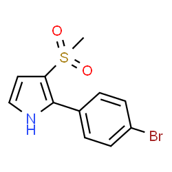 ChemSpider 2D Image | 2-(4-bromophenyl)-3-methanesulfonyl-1H-pyrrole | C11H10BrNO2S