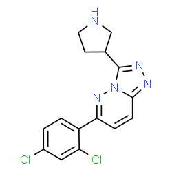 ChemSpider 2D Image | 6-(2,4-Dichlorophenyl)-3-(3-pyrrolidinyl)[1,2,4]triazolo[4,3-b]pyridazine | C15H13Cl2N5