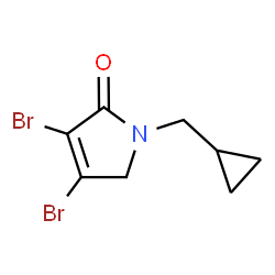 ChemSpider 2D Image | 3,4-Dibromo-1-(cyclopropylmethyl)-1,5-dihydro-2H-pyrrol-2-one | C8H9Br2NO