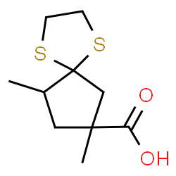 ChemSpider 2D Image | 7,9-Dimethyl-1,4-dithiaspiro[4.4]nonane-7-carboxylic acid | C10H16O2S2